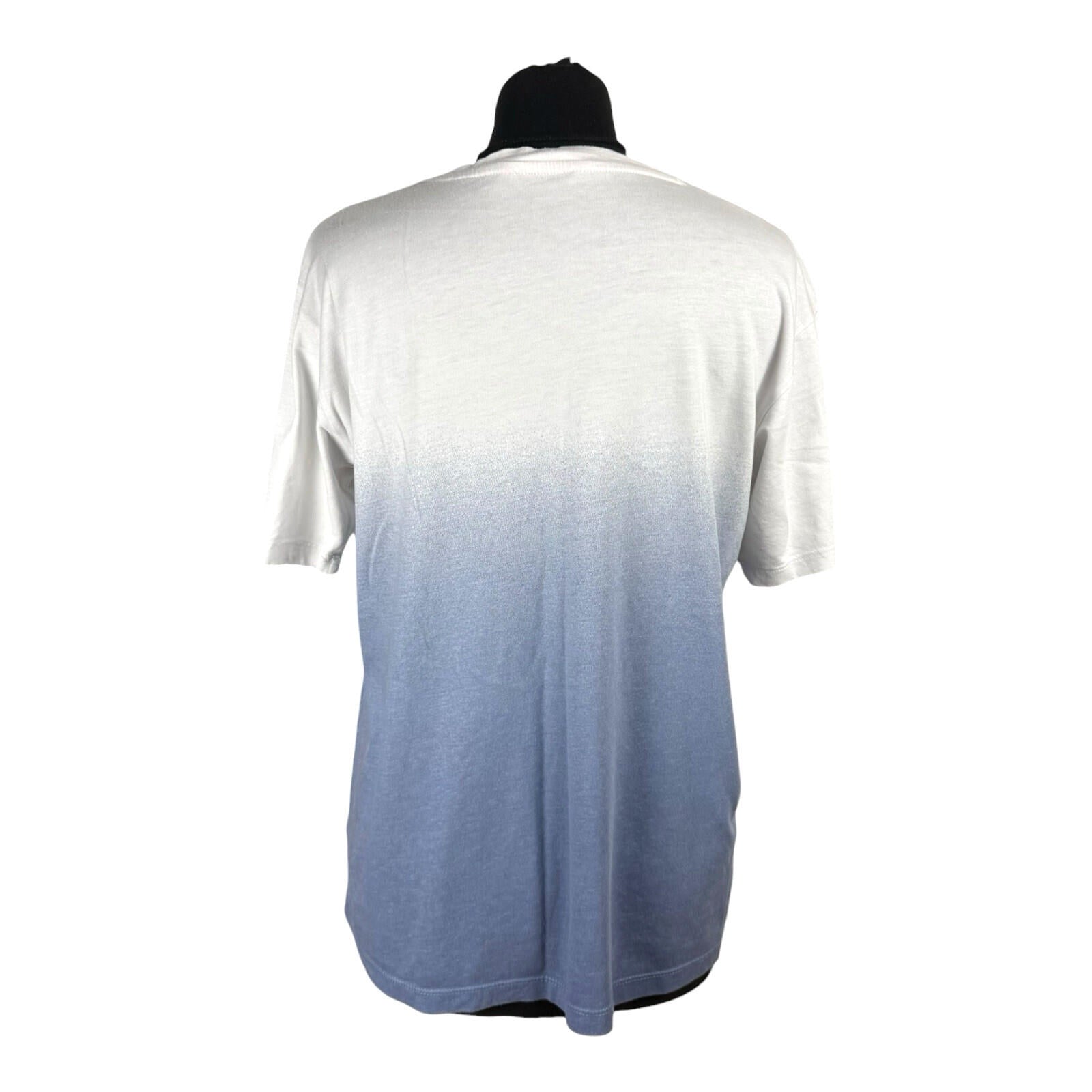 TU Textured Paris T-shirt Short Sleeve Women’s UK Size 10 Ombré White Blue