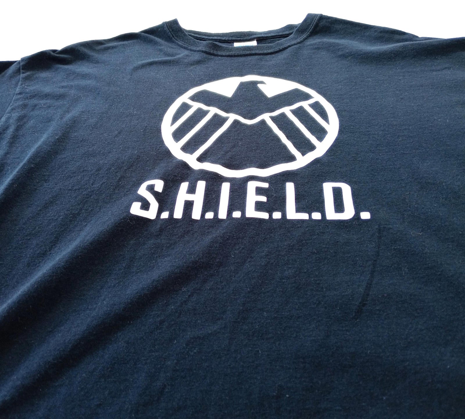 Graphic Print T-Shirt Men's UK Size XL Black Crew Neck 100% Cotton S.H.I.E.L.D.
