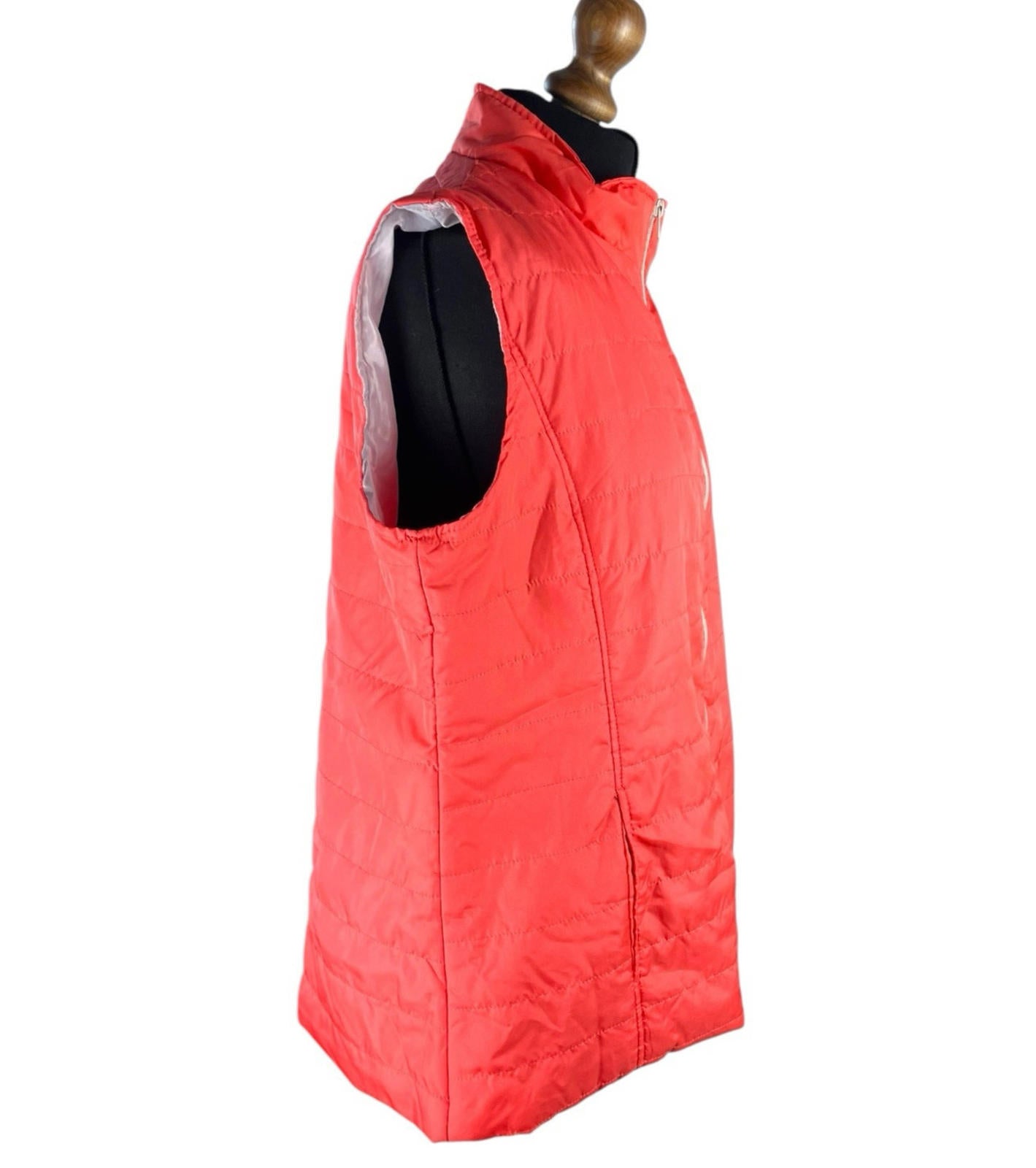 Padded Gilet Women’s UK Size L Orange Lightly Padded Zip Front Body Warmer Vest