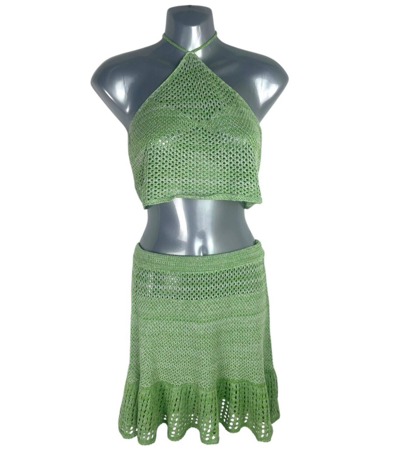Shein Green Knit Shorts & Top Co Ord Set Women’s UK Size M