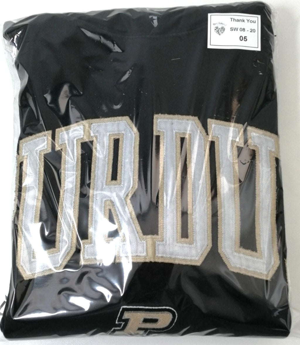 PURDUE Colour Block Hoodie Men's Size M Black Grey Jersey Hooded Pockets Sports
