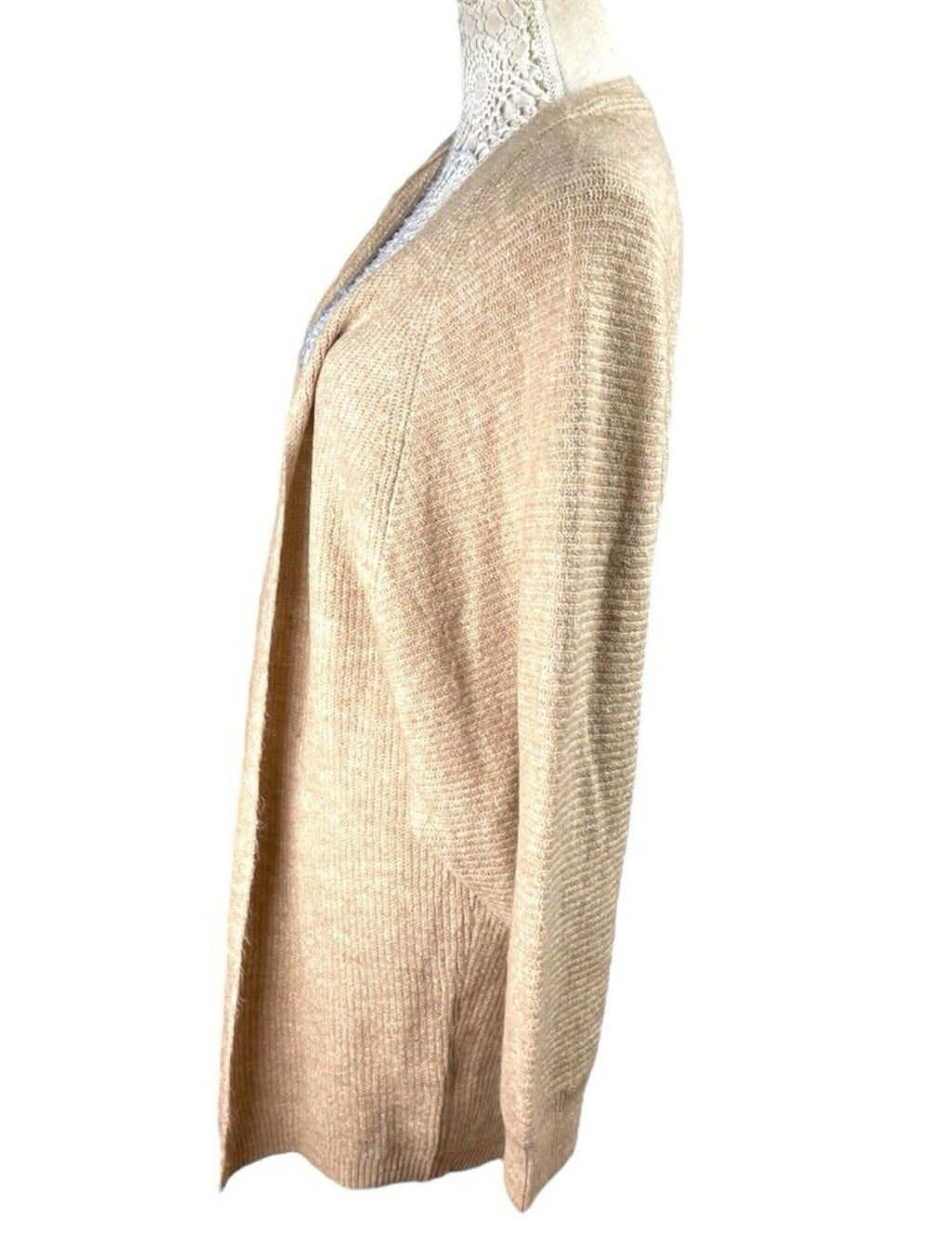 New Look Beige Long Cardigan Soft Touch Relaxed Fit Open Front Women’s UK Size S