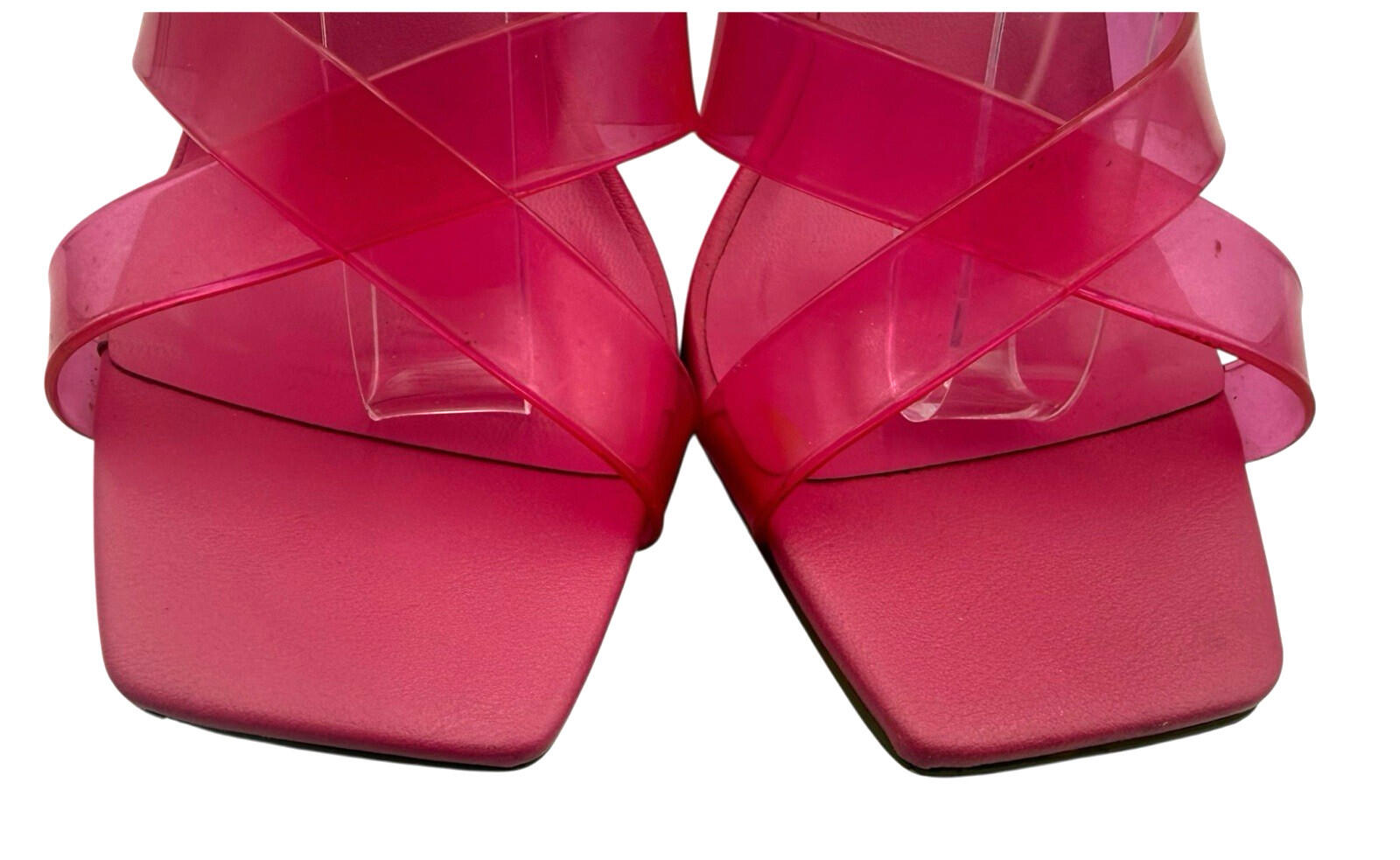Primark Jelly Strap Block Heel Shoes Women’s UK Size 3 Square Open Toe Pink