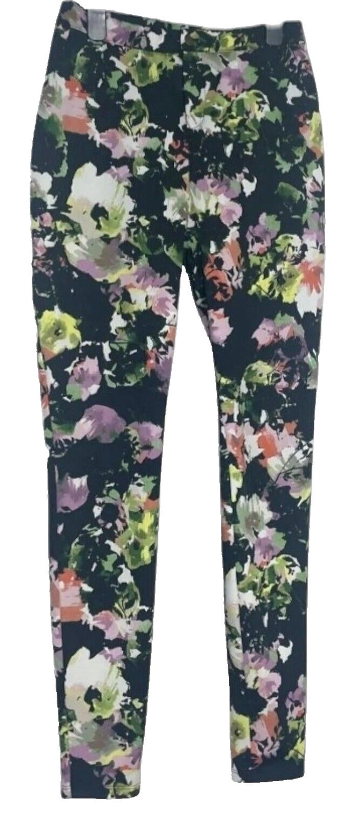 F&F Floral Trousers Skinny Fit High Waist Women's UK Size 8