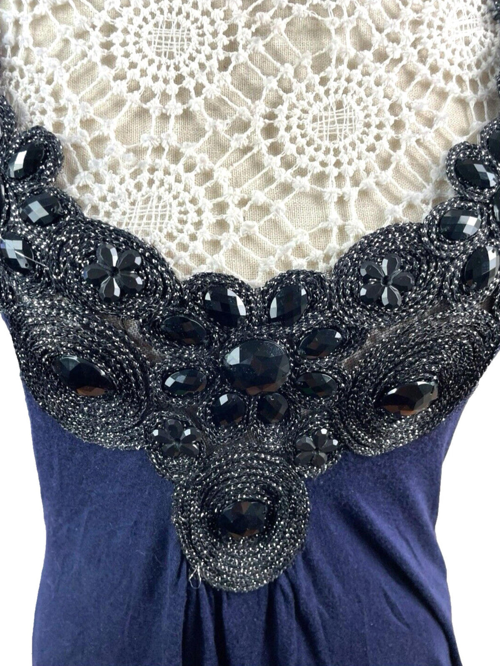 Little Mistress Evening Dress Navy Embellished Women’s UK Size UK Size 10