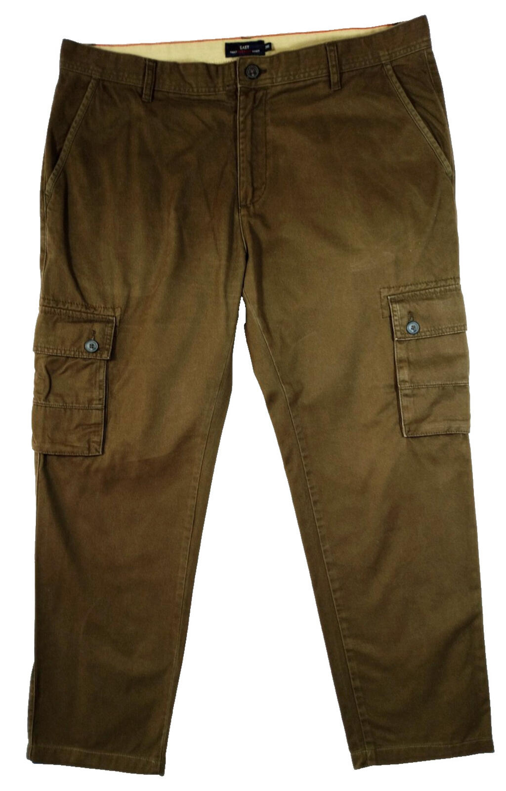 Easy Cargo Trousers Men's UK Size W38 L29 Brown 6 Pocket Design 100% Cotton