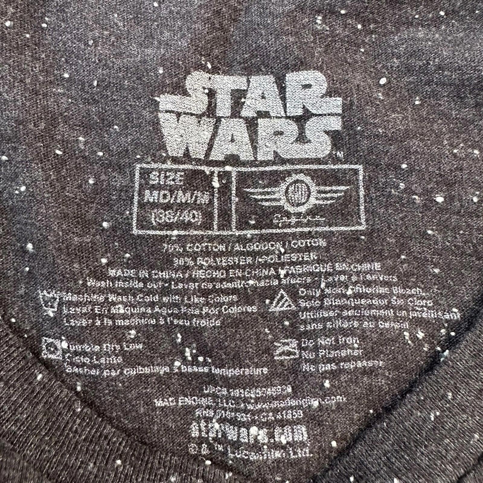 Star Wars T-Shirt Last Jedi Black Graphic Print Men's UK Size Medium M