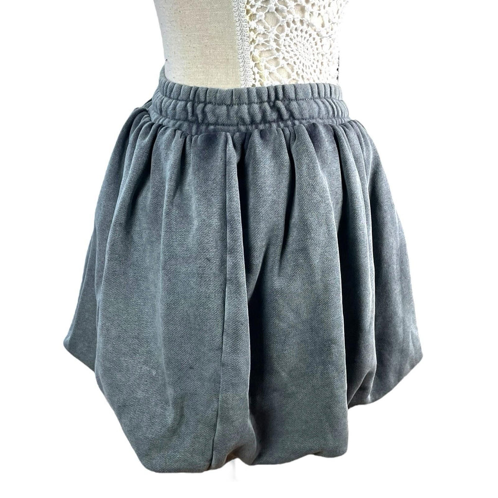 Manor Grey Bubble Hem Jersey Mini Skirt High Waist Women’s UK Size S