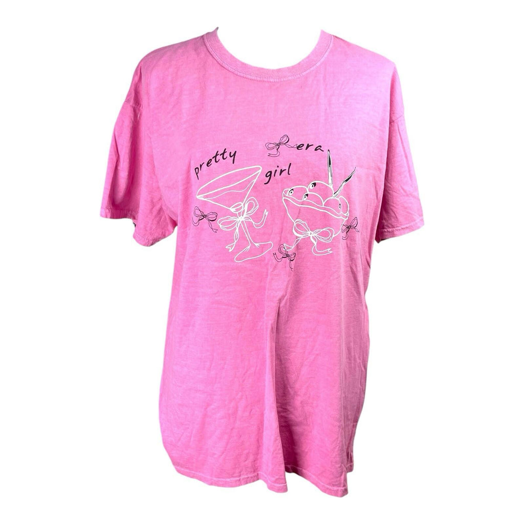 Pink Printed T-Shirt Pretty Girl Era Women’s UK Size XL (14-16)
