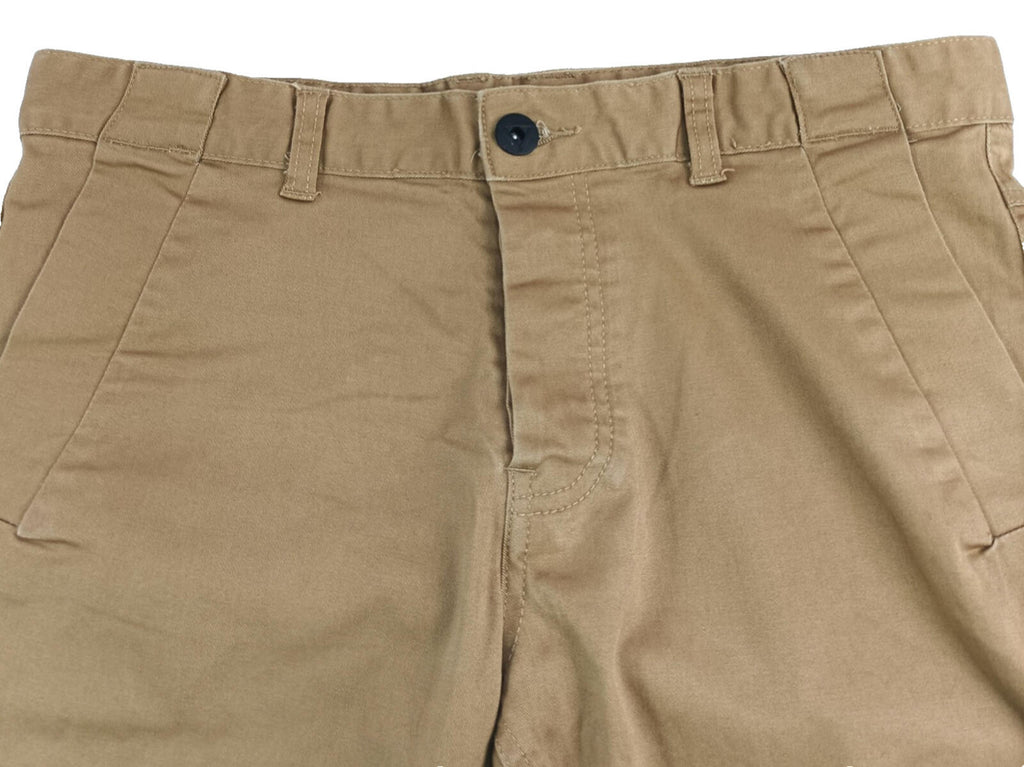 EJ Denim Chino Shorts Men's UK Size W34 Brown Tan Cotton Denim Button Front
