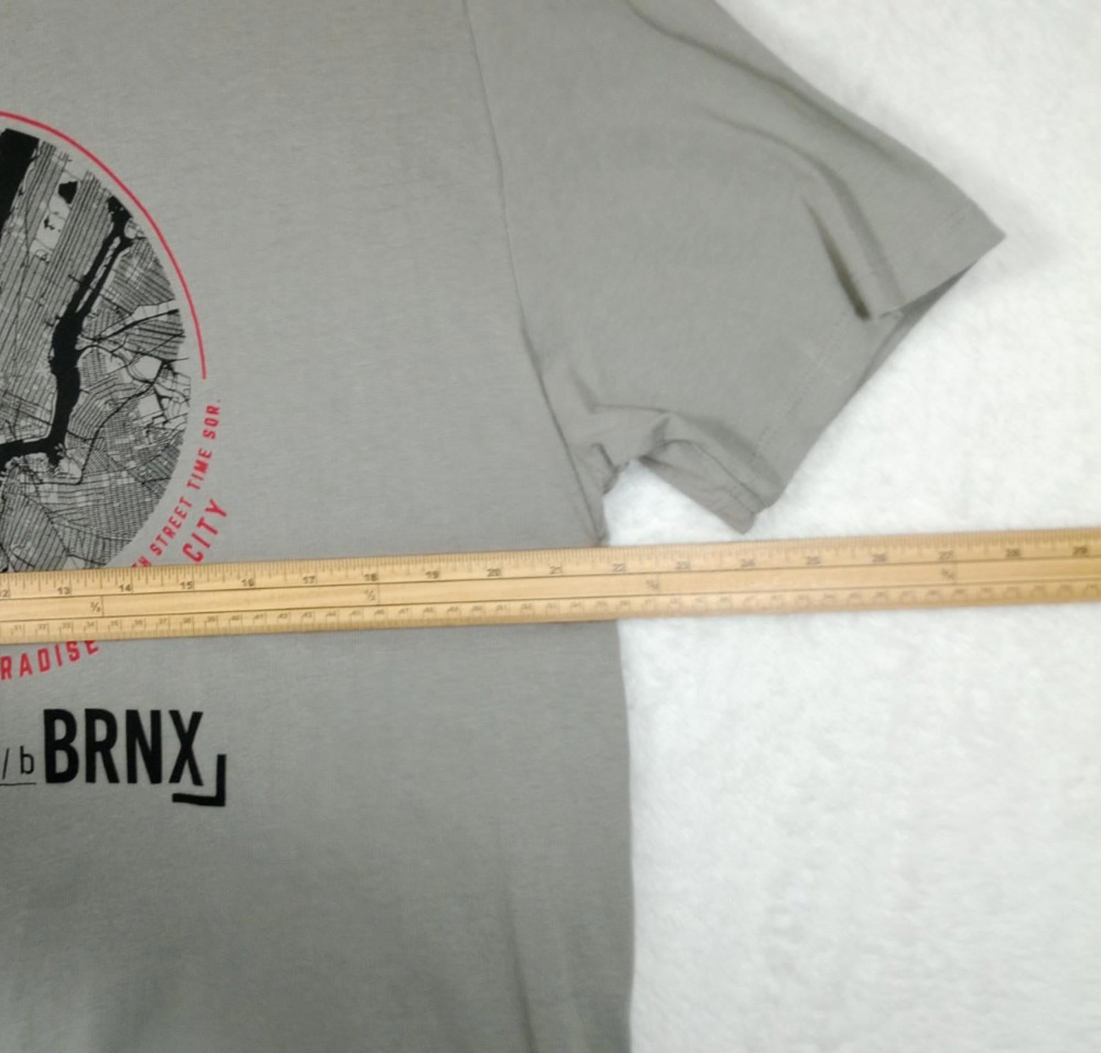 NYC Underground BRNX Print T-Shirt Men's UK Size 2XL Grey 100% Cotton Crew Neck