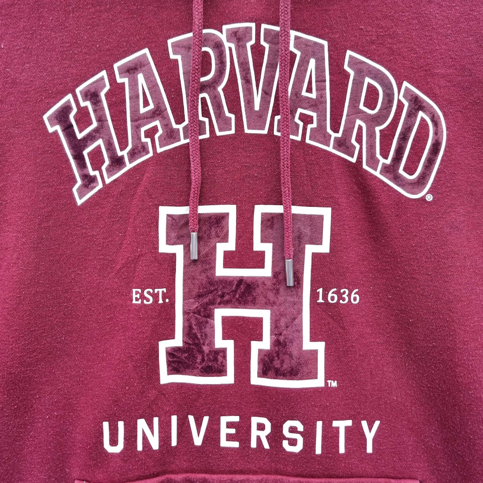 H&M Harvard Hoodie University Men's UK Size M Red Jersey Hooded Pockets Sports