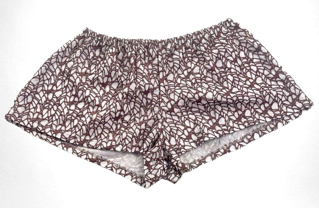 Brown Textured Semi Sheer Shorts Women''s UK Size 8