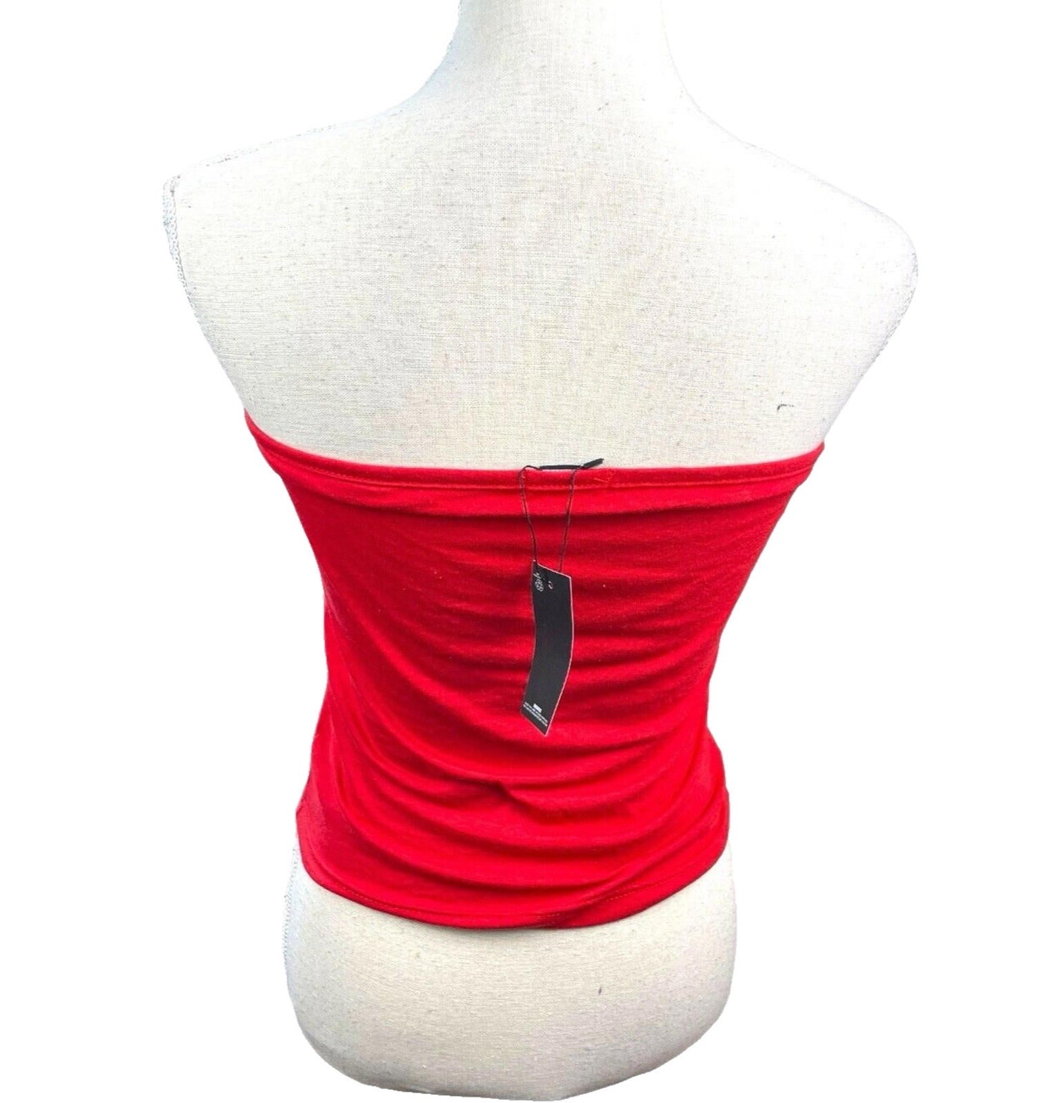 Pretty Little Thing Red Strapless Tank Top Bride 00 Print Women’s UK Size 8