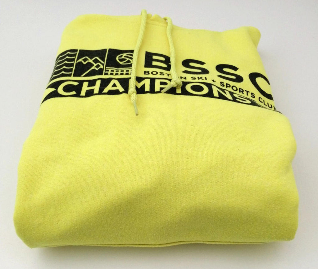 Boston BSSC Champions Hoodie Men's Size M Yellow Jersey Hooded Pockets Sports