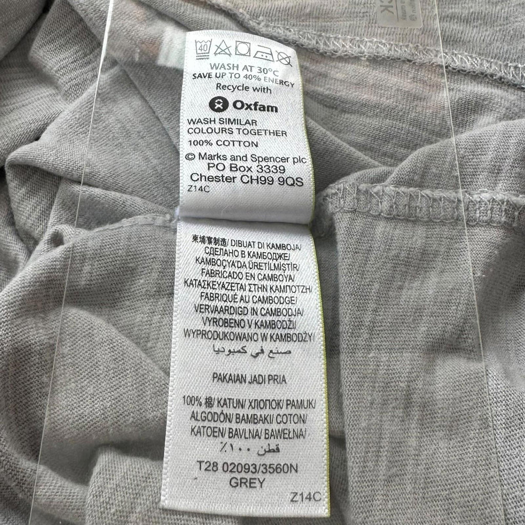 Marks & Spencer T-Shirt Men's UK Size 2XL Grey Short Sleeve Graphic Print Surf