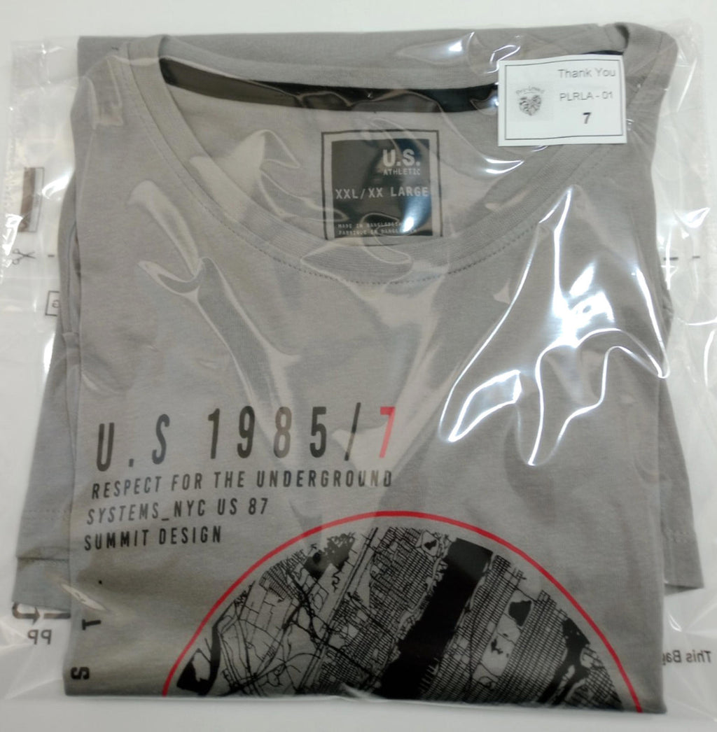 NYC Underground BRNX Print T-Shirt Men's UK Size 2XL Grey 100% Cotton Crew Neck