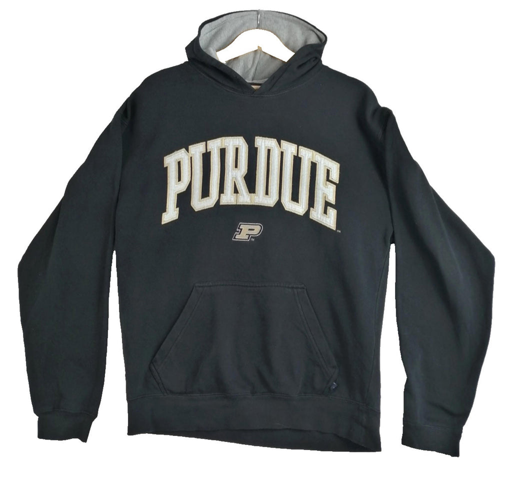 PURDUE Colour Block Hoodie Men's Size M Black Grey Jersey Hooded Pockets Sports