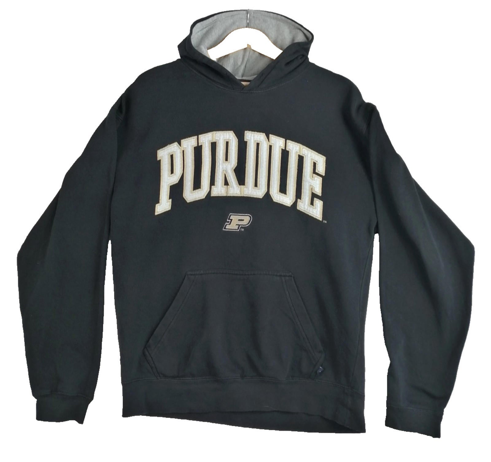 PURDUE Colour Block Hoodie Men's Size M Black Grey Jersey Hooded Pockets Sports