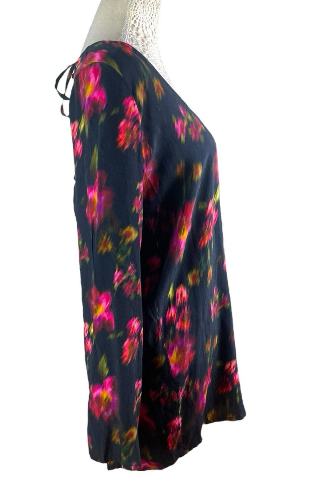 Nasty Gal Floral Tunic Mini Dress Women’s UK Size 10 Long Sleeve Scoop Neck