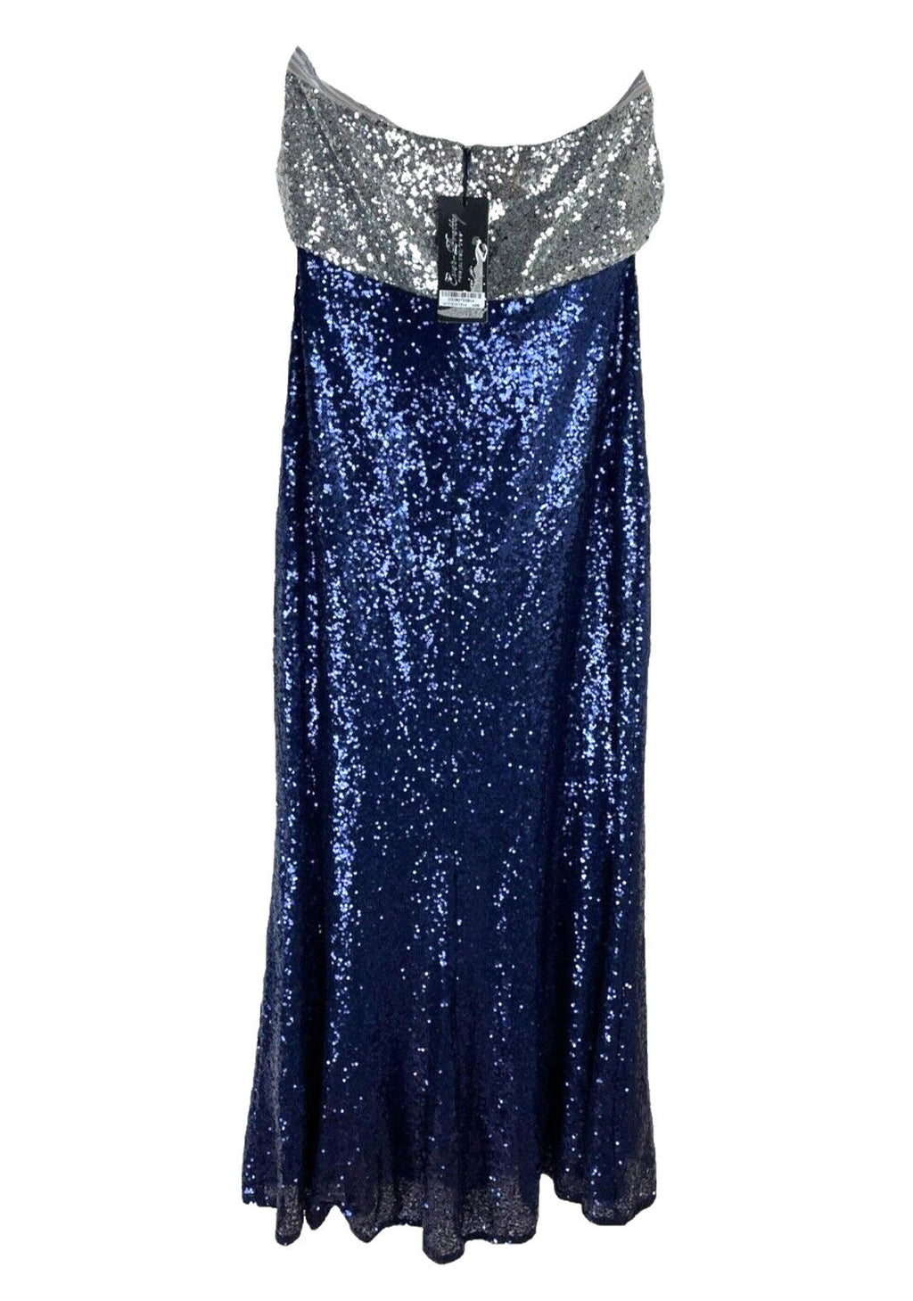 Ever-Pretty Dress Women's UK Size 18 Blue Sequin Strapless Occasion Sparkle