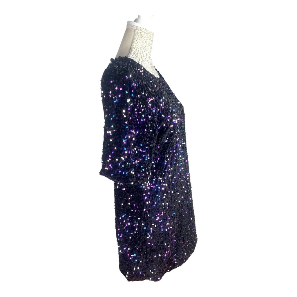 Full Sequin Party Mini Dress Backless Women’s UK Size L (12-14)