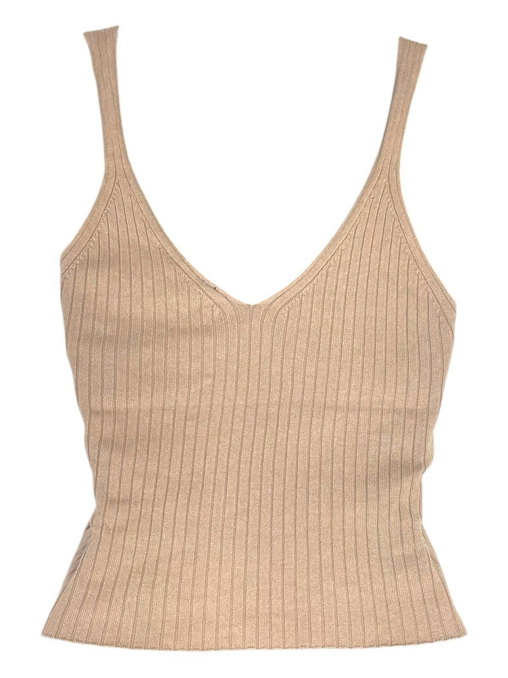 Divided Beige Tank Top Ribbed Stretch Women’s UK Size XS