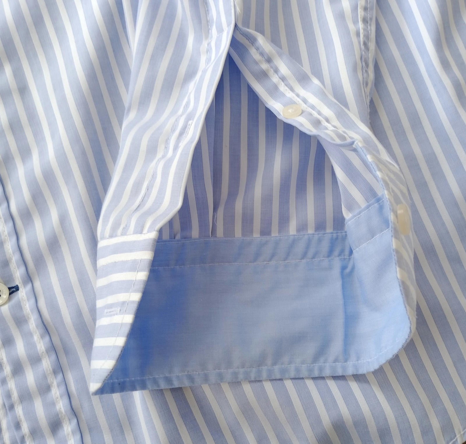 Broadbents & Boothroyds Shirt Men's UK Size 2XL Blue Stripe 100% Cotton Pocket