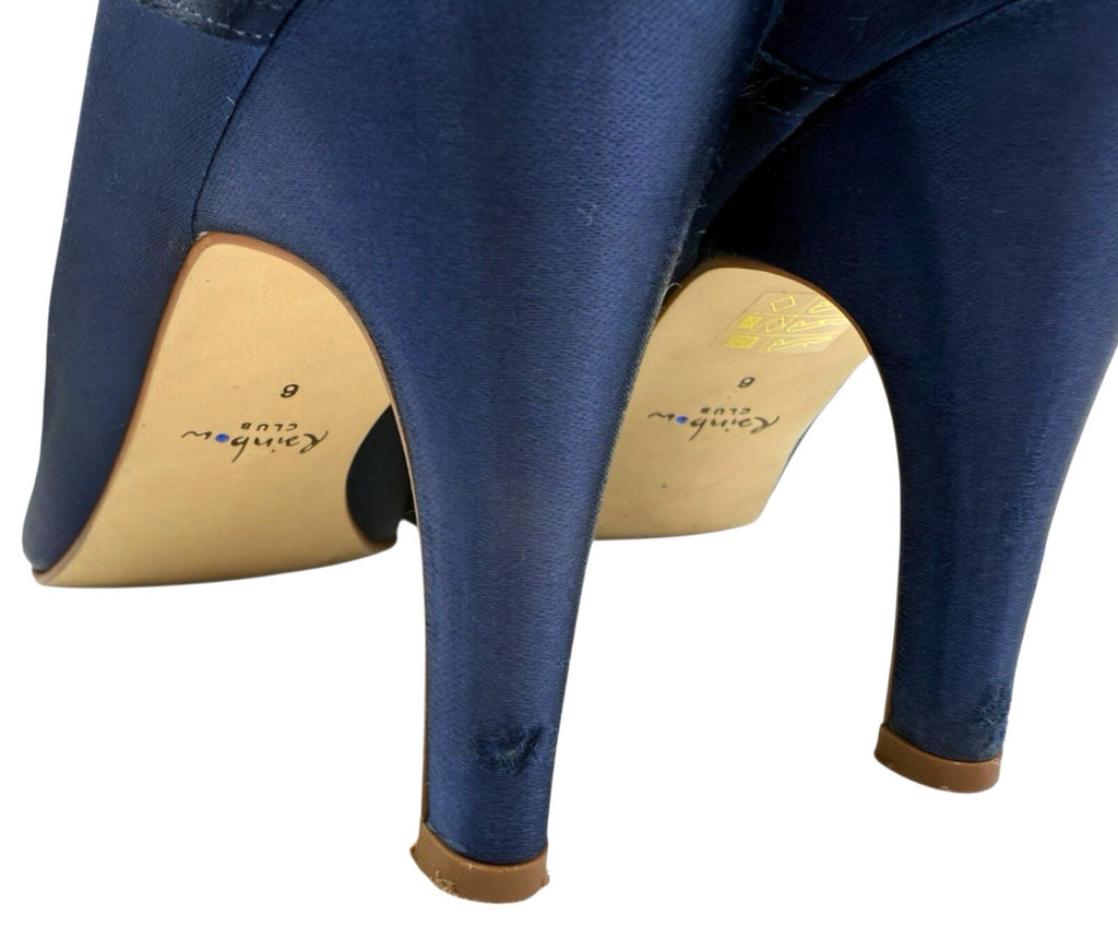 Rainbow Club Satin Court Shoes Women’s UK Size 6 Pointed Almond Toe Royal Blue