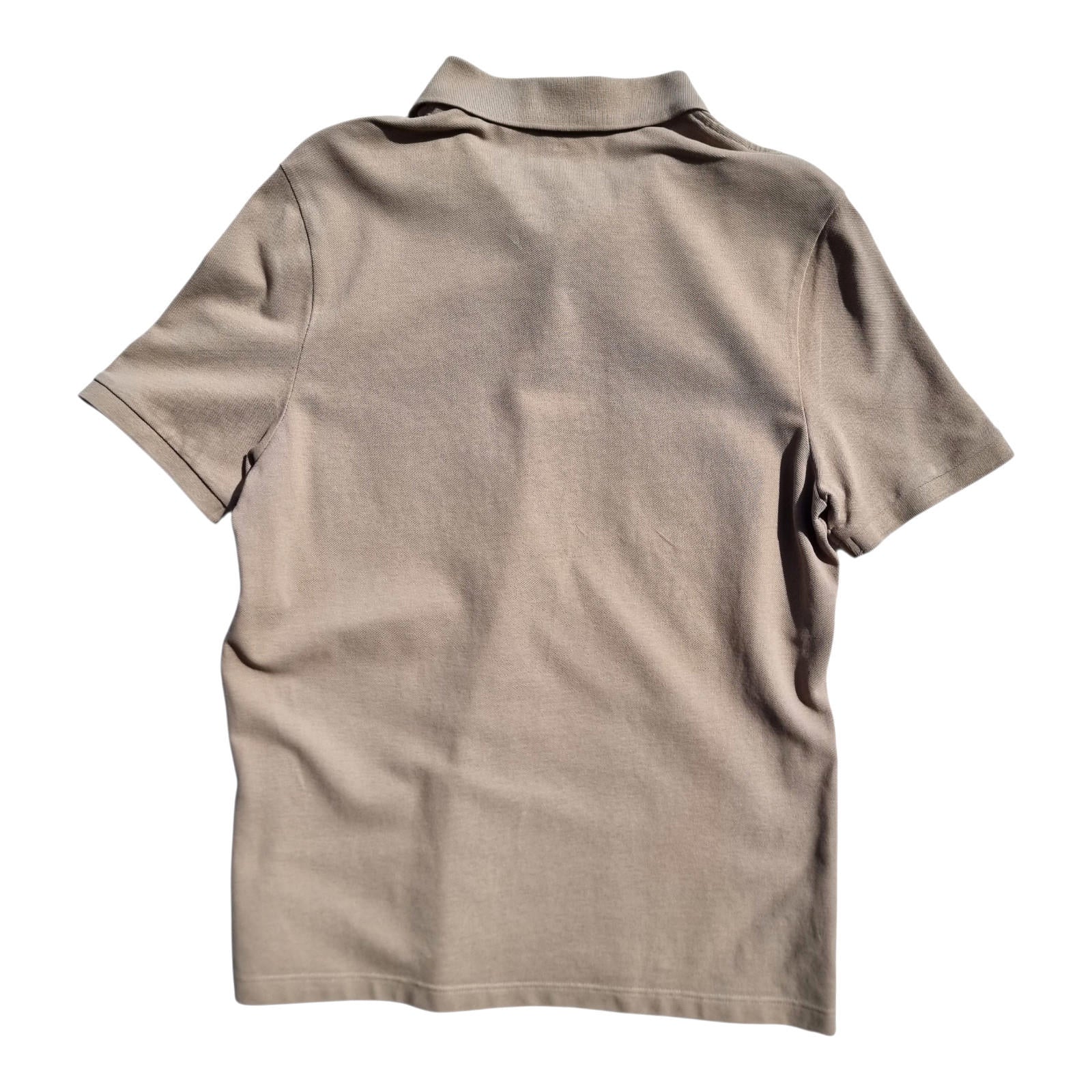 M&S Polo Shirt Men's UK Size L Beige Sand Short Sleeve 100% Cotton 41-43" Chest