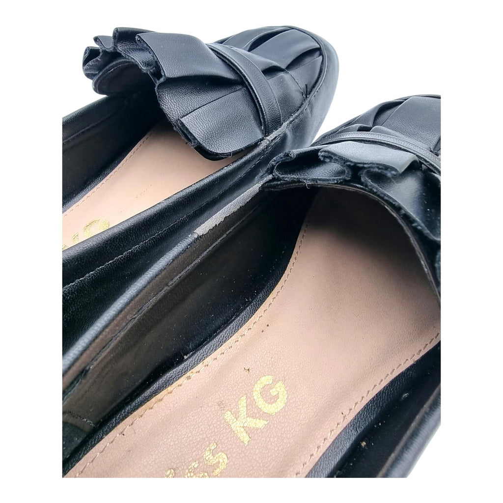 Miss KG Black Slip On Flat Shoes Flats Pleated Nicky Design Women's UK Size UK 3