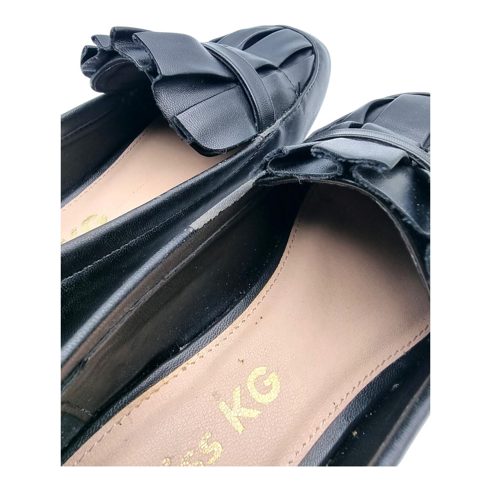 Miss KG Black Slip On Flat Shoes Flats Pleated Nicky Design Women's UK Size UK 3