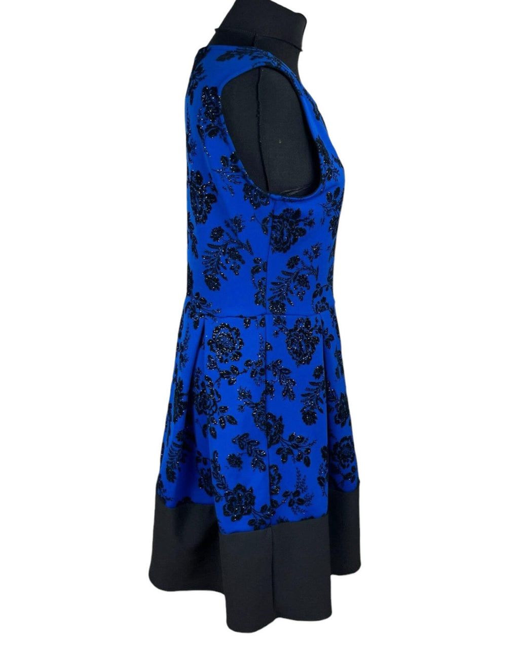 Quiz Aline Mini Dress Women’s UK Size 16 Sparkle Floral Blue Black