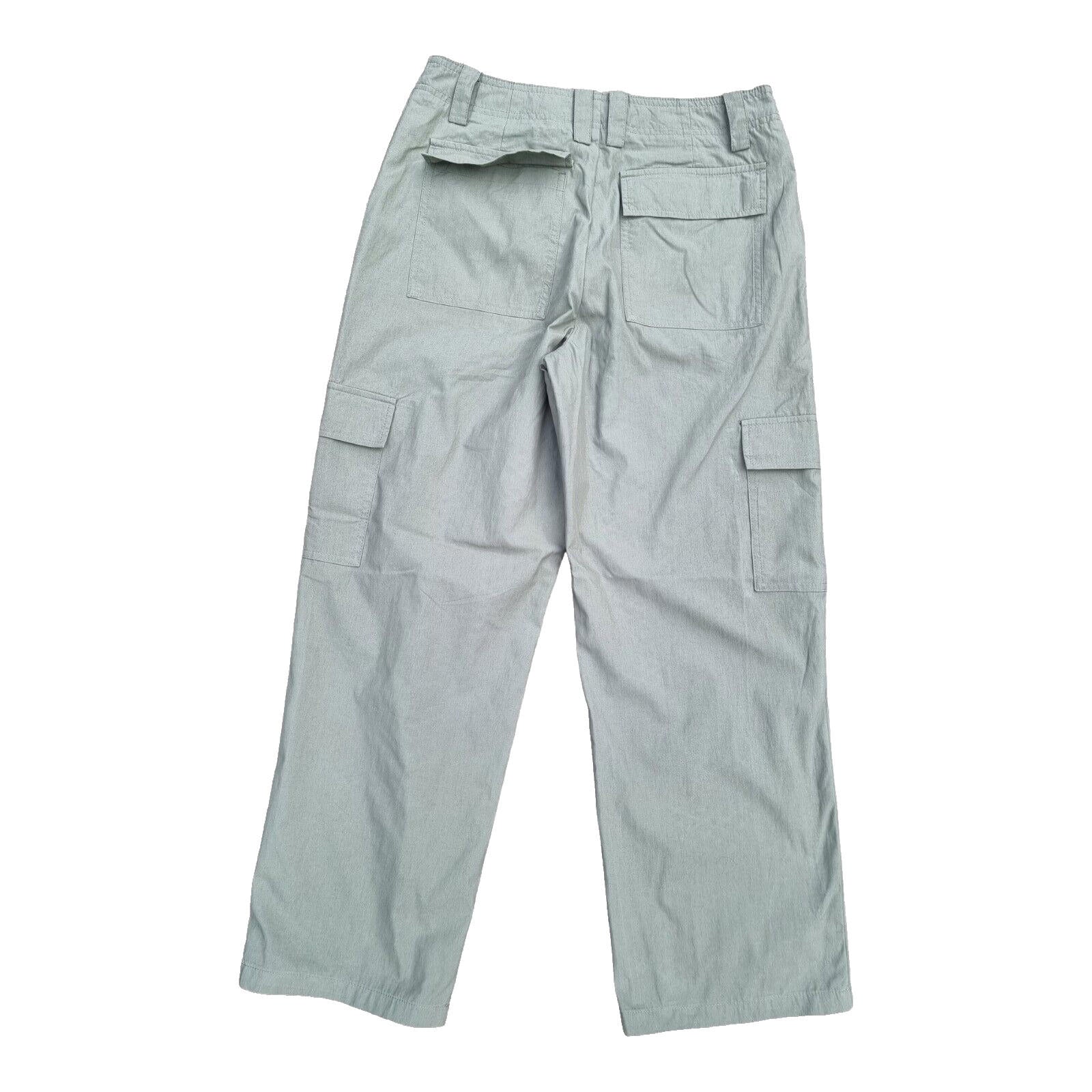 ZARA Trousers 30"W 27"L Cargo Khaki Green Pockets Women's UK Size S Small