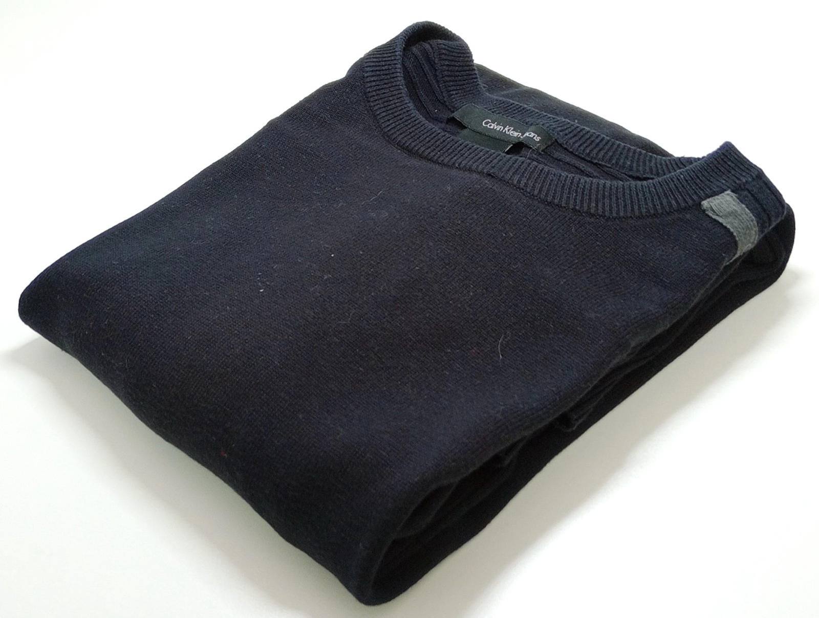 Calvin Klein Knit Jumper Men's UK Size L Black Long Sleeve 100% Cotton Crew Neck