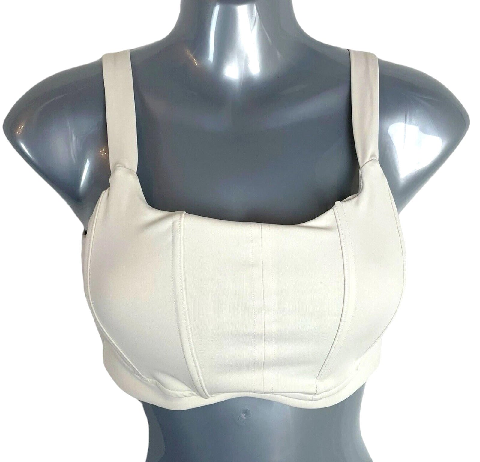 Stradivarius Ivory Lycra Activewear Croptop Padded Women’s UK Size S