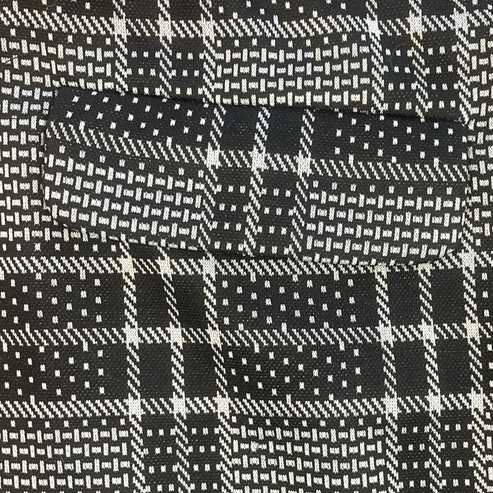 Peacocks Black Tartan Print Mini Skirt Aline Mock Pocket Women’s UK Size 14