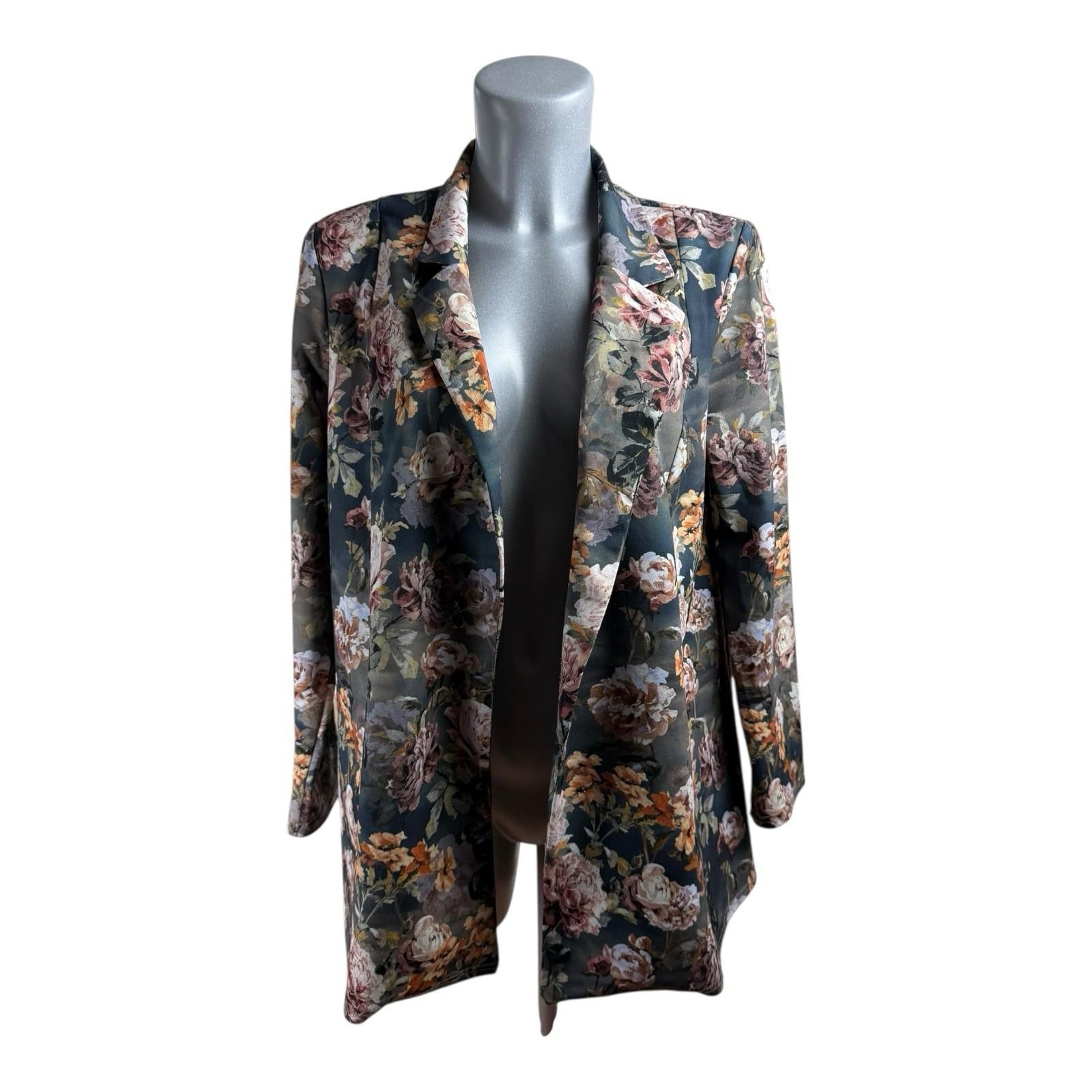 ASOS Floral Blazer Jacket Long Sleeve Collared Autumnal Women’s UK Size 10