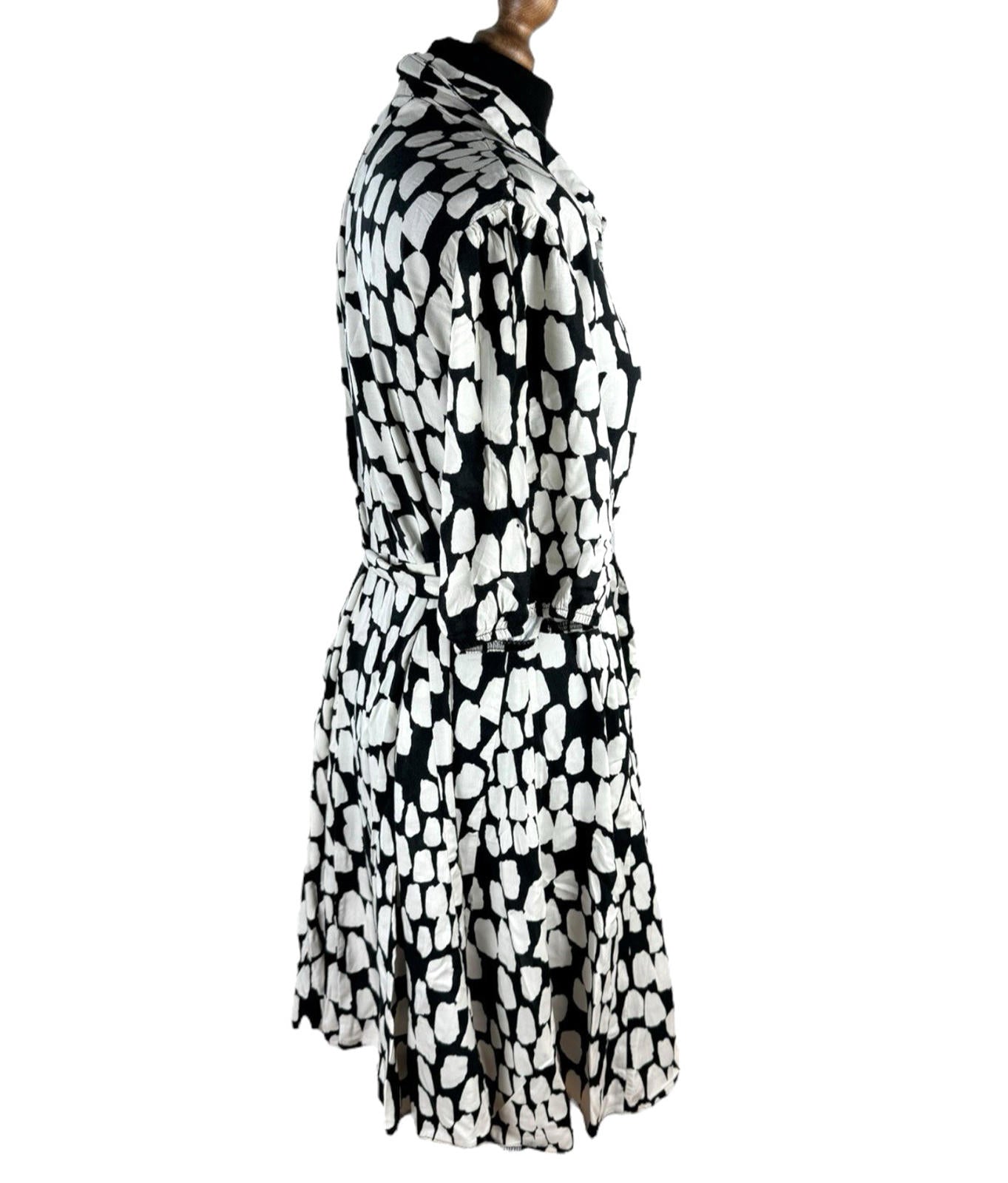 New Look Abstract Print Mini Shirt Dress Women’s UK Size 18 Belted Knee Length