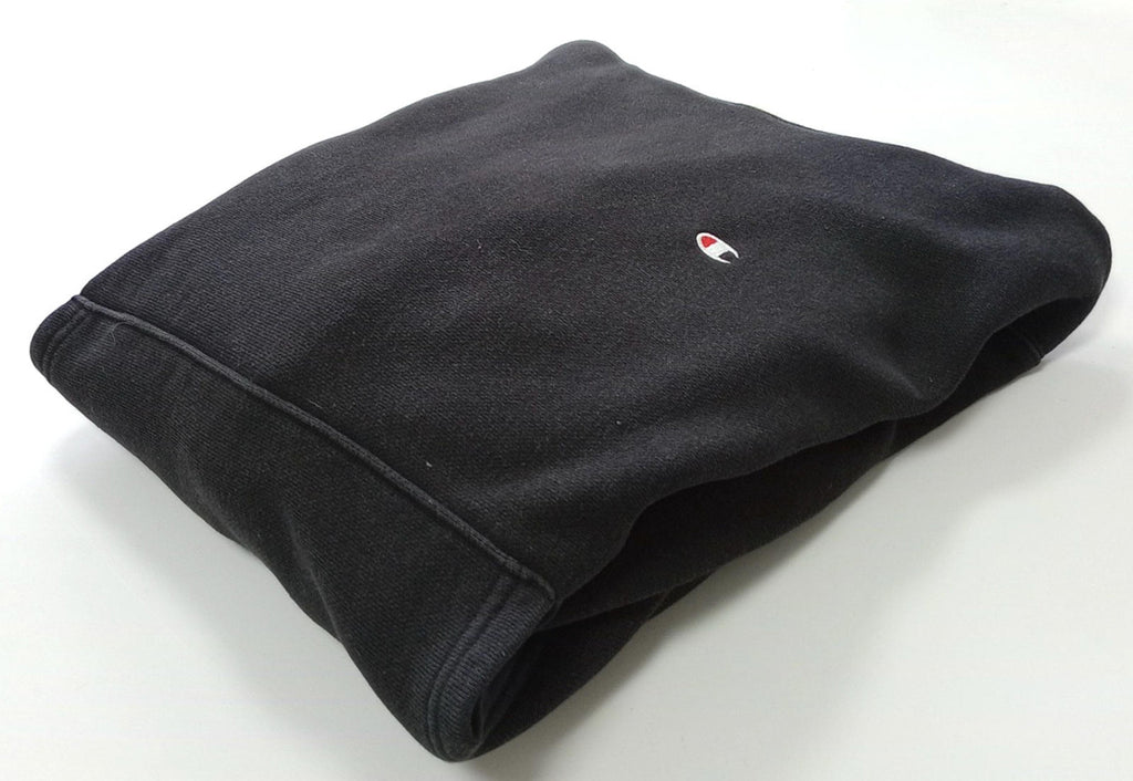 Champion Hoodie Men's UK Size S Black White Jersey Hooded Pockets Cotton Rich