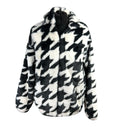 Divided Faux Fur Bomber Jacket Women’s UK Size XS Hooded Pockets Houndstooth