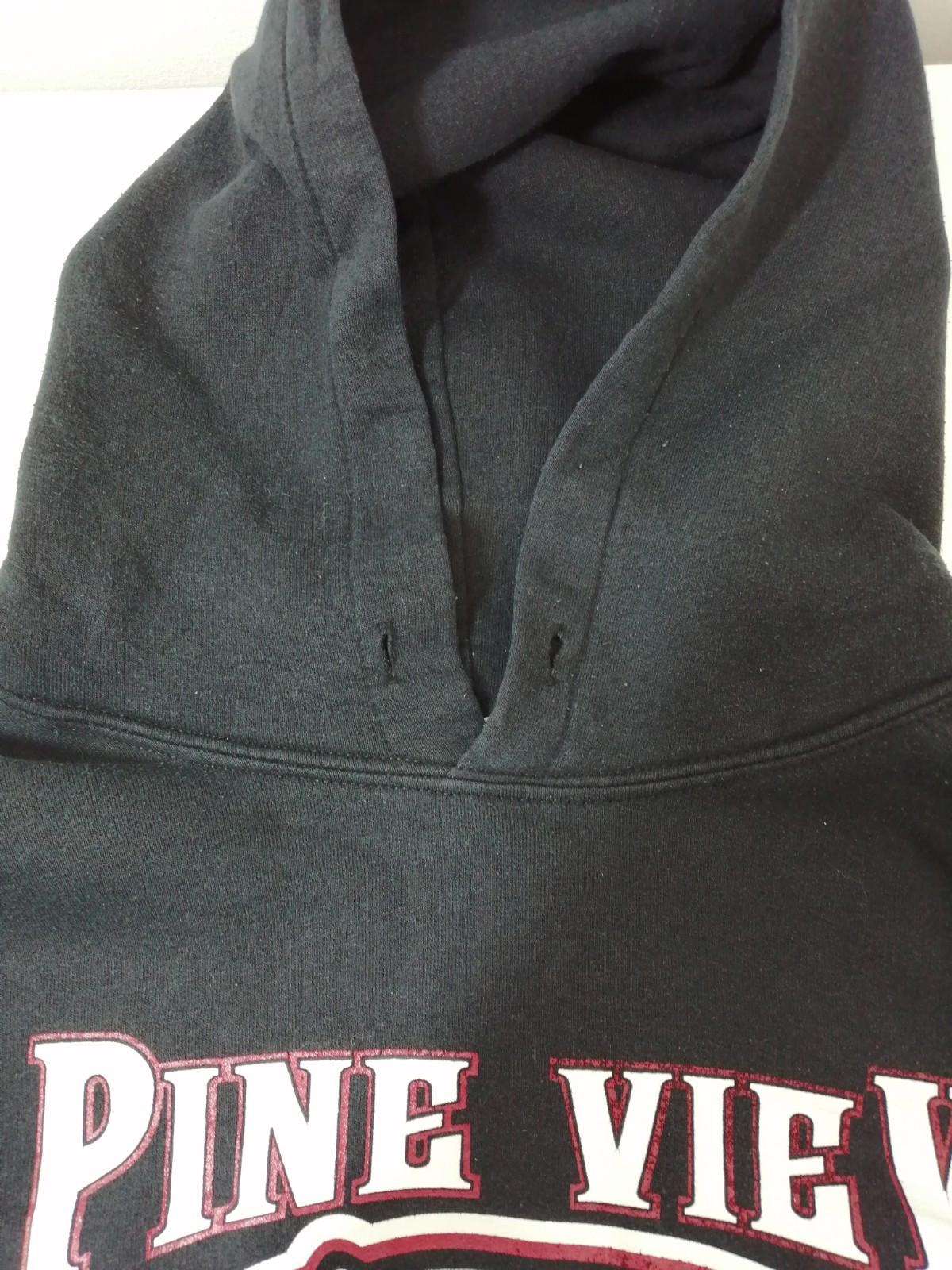 Pine View Football USA Hoodie Men's Size XL Black Jersey Hooded Pockets Sports