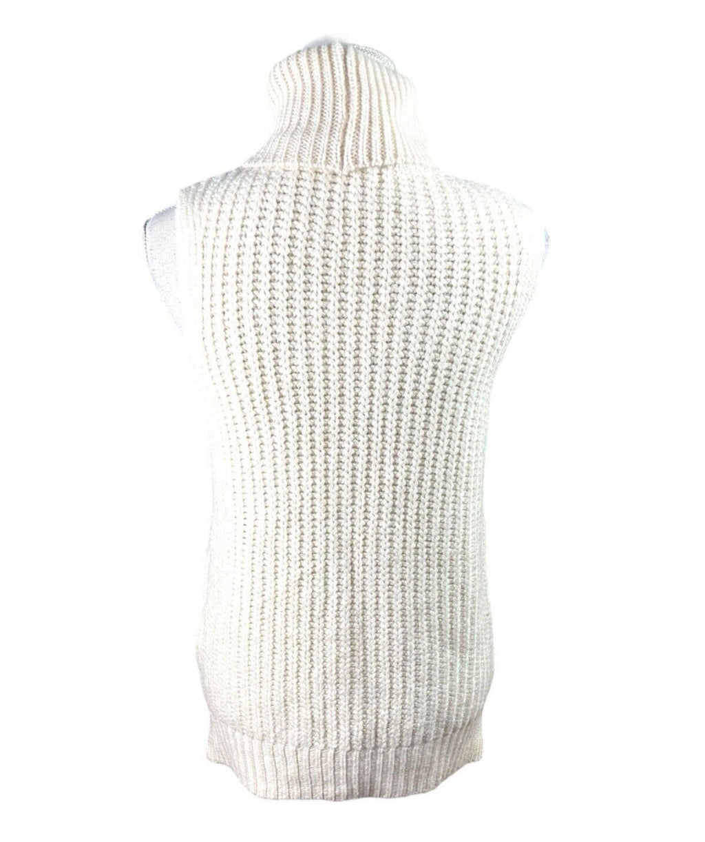 New Look Knit Vest Tapard Jumper Beige Roll Neck Women’s UK Size S
