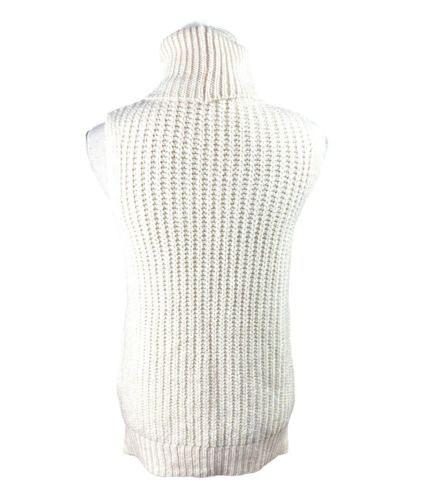 New Look Knit Vest Tapard Jumper Beige Roll Neck Women’s UK Size S