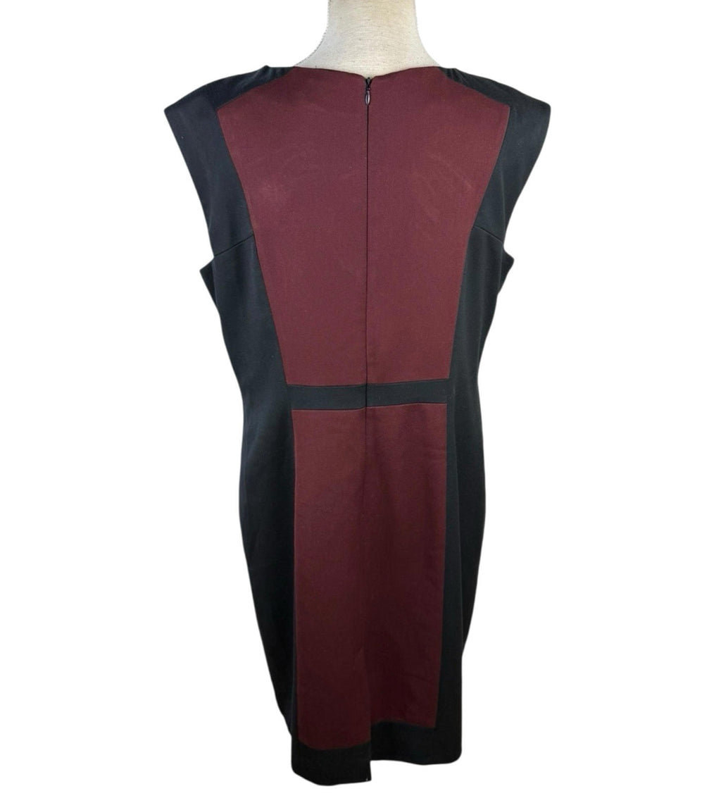 Next Black Red Pencil Dress Midi Smart Sleeveless Petite Size 18