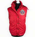Paul’s Boutique Padded Gilet Jacket Women’s UK Size 12 Hooded Badge Bright Red