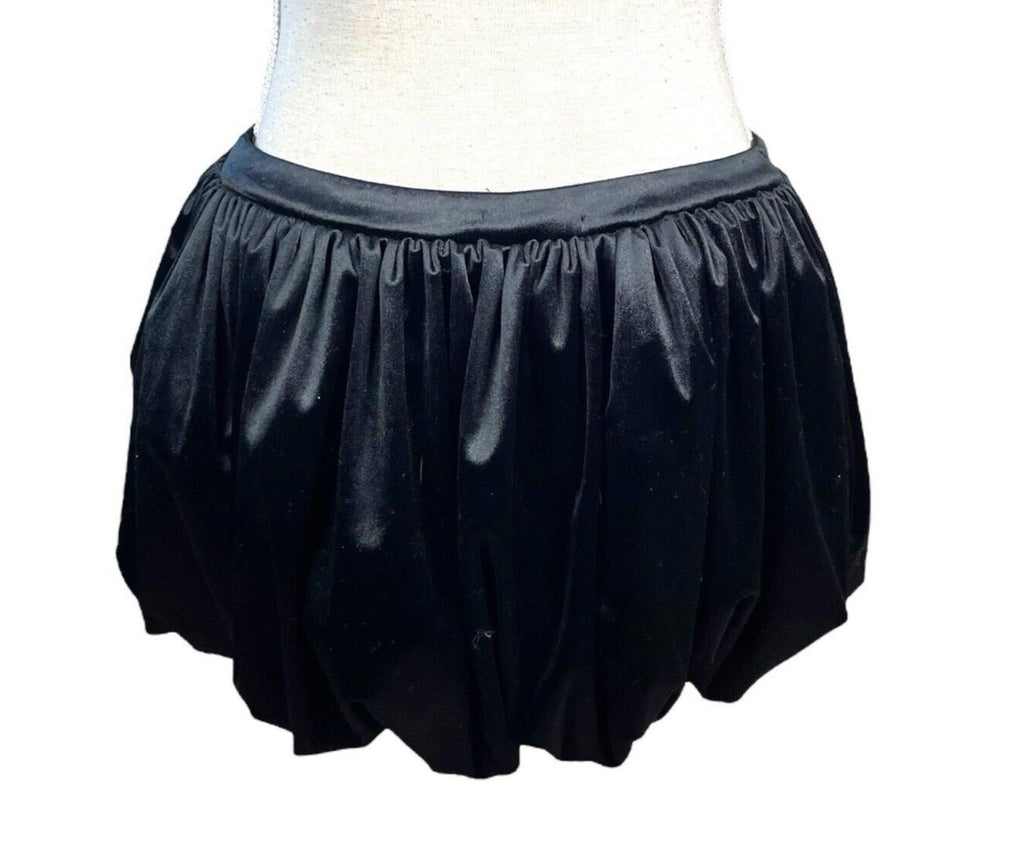 Pretty Little Thing Black Velour Bubble Hem Mini Skirt Women’s UK Size 8
