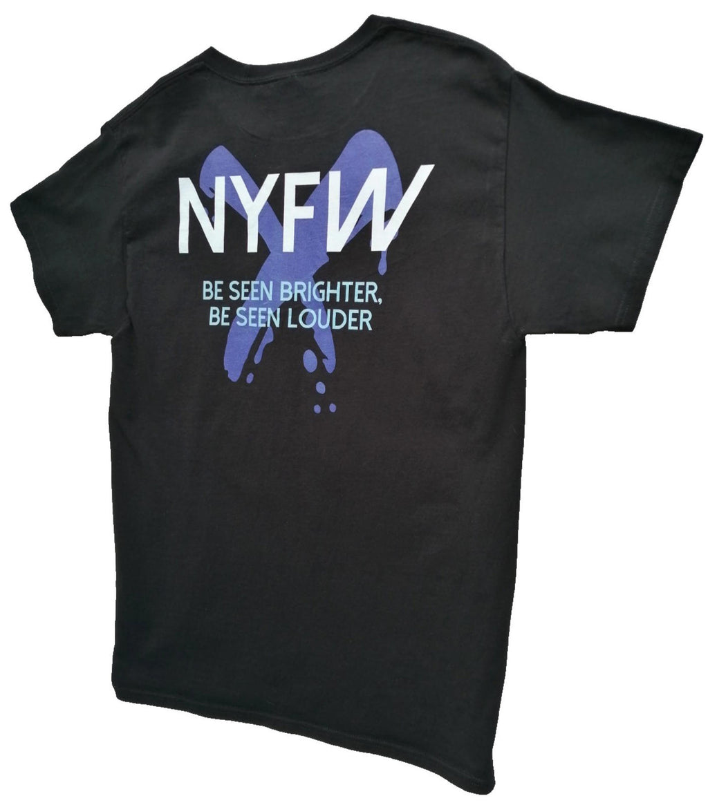 NYFW Empowerment T-Shirt Women's UK Size M Black Print Crew Neck 100% Cotton