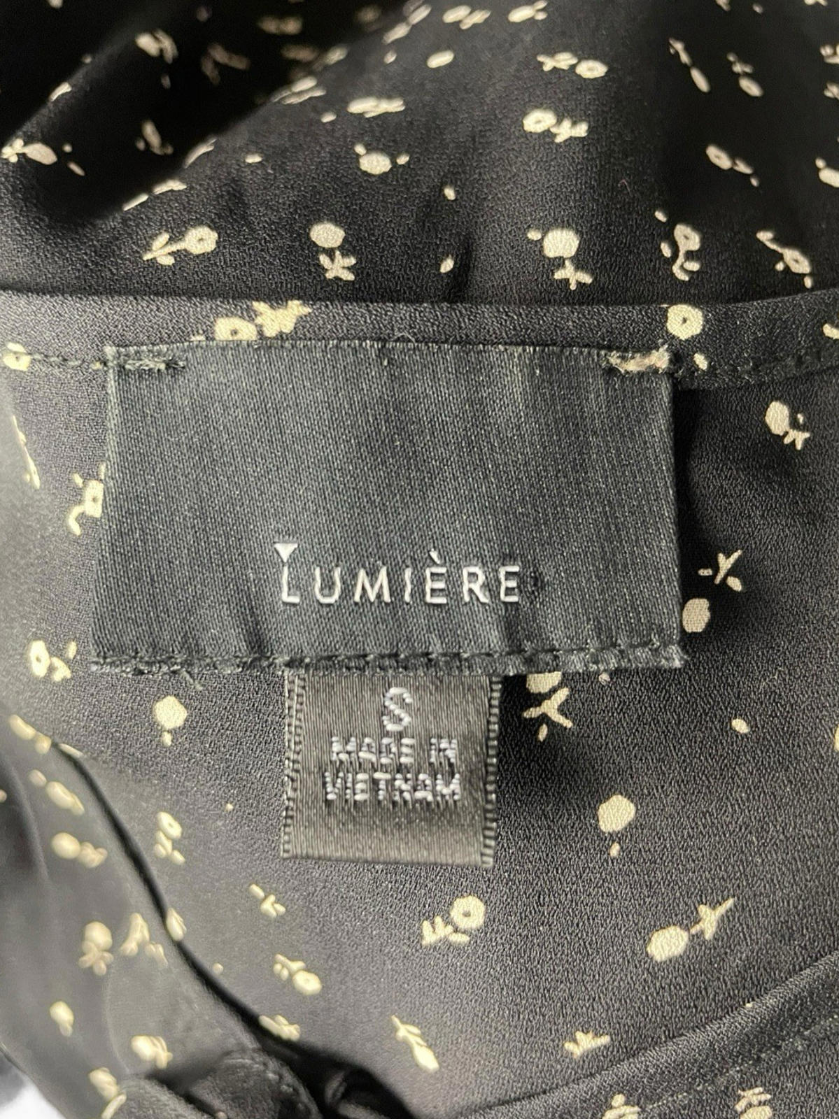 Lumiere Black Floral Blouse Long Sleeve Women’s UK Size S