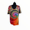 Physcedelic T-shirt Top Women's UK Size L Short Sleeve Stretch Multicolour